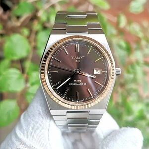 Tissot PRX Powermatic 80 18K Gold 40mm Brown Dial Men's Watch
T9314074129100